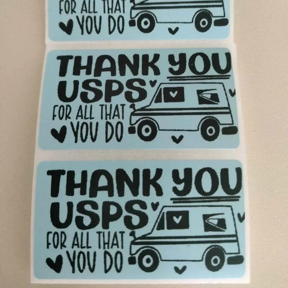 50 Thank You USPS- Shipping Labels Thermal Packaging Stickers 2.25